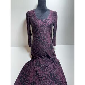 Vtg 90’s Women’s L Purple Black Whimsy Goth Maxi Witchy Emo